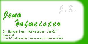 jeno hofmeister business card